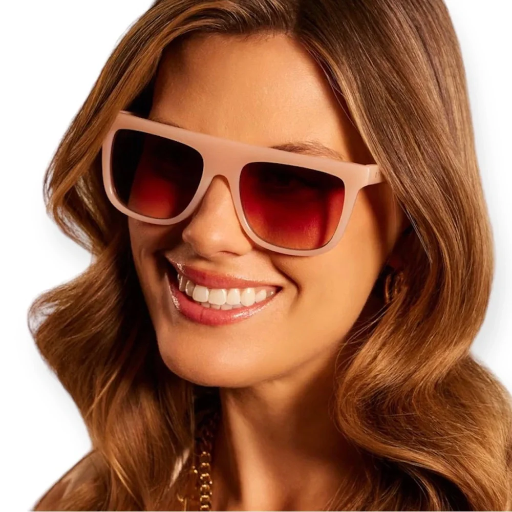 DIFF Stevie Sunglasses Faded Citrus Frame Dusk Gradient Lens NWT